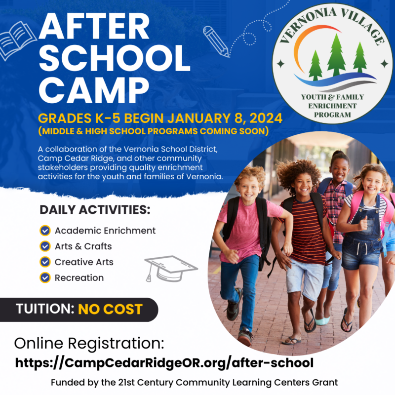 Vernonia Village Youth and Family Enrichment Program Camp Cedar Ridge