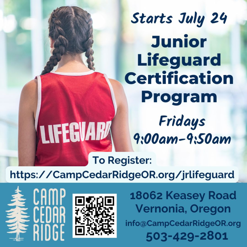 Junior Lifeguard Program: Summer 2026 - Camp Cedar Ridge: Vernonia, Oregon